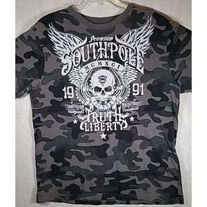 Southpole Skull Camo T Shirt Mens Size XL Authentic Collection Series